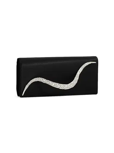 ALEXIS BITTAR Women's Crystal Curve Satin Clutch - Black | Thumbnail 4 ALEXIS BITTAR Women's Crystal Curve Satin Clutch - Black | Thumbnail 4
