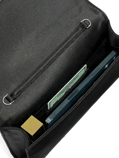 ALEXIS BITTAR Women's Crystal Curve Satin Clutch - Black | Thumbnail 6 ALEXIS BITTAR Women's Crystal Curve Satin Clutch - Black | Thumbnail 6