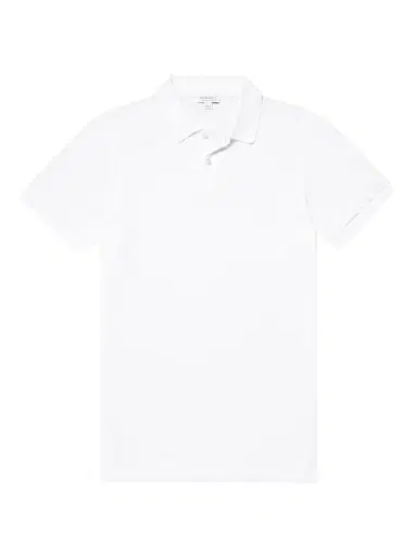 Sunspel Men's Cotton Piqué Short-Sleeve Polo Shirt - White | Thumbnail 1 Sunspel Men's Cotton Piqué Short-Sleeve Polo Shirt - White | Thumbnail 1