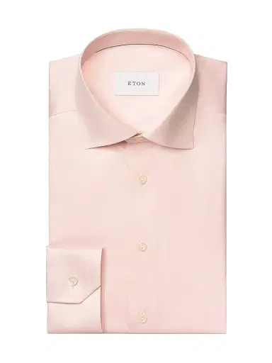 Eton Men's Contemporary-Fit Solid Cotton-Blend Button-Front Shirt - Pink | Thumbnail 2 Eton Men's Contemporary-Fit Solid Cotton-Blend Button-Front Shirt - Pink | Thumbnail 2