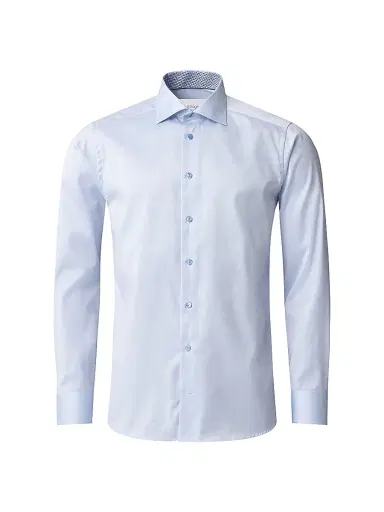 Eton Men's Geometric Contemporary-Fit Solid Shirt - Blue - Size 18 | Thumbnail 1 Eton Men's Geometric Contemporary-Fit Solid Shirt - Blue - Size 18 | Thumbnail 1