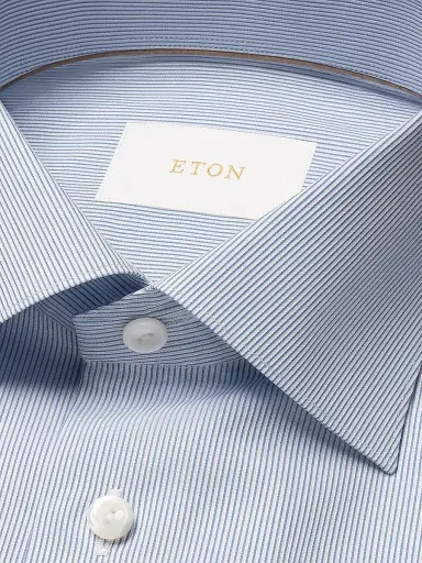 Eton Men's Contemporary-Fit Elevated Striped Button-Front Shirt | Thumbnail 7 Eton Men's Contemporary-Fit Elevated Striped Button-Front Shirt | Thumbnail 7