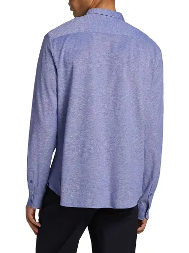 Emporio Armani Men's Piqué Jersey Sport Shirt - Avio Oxford - Size XL | Thumbnail 5 Emporio Armani Men's Piqué Jersey Sport Shirt - Avio Oxford - Size XL | Thumbnail 5