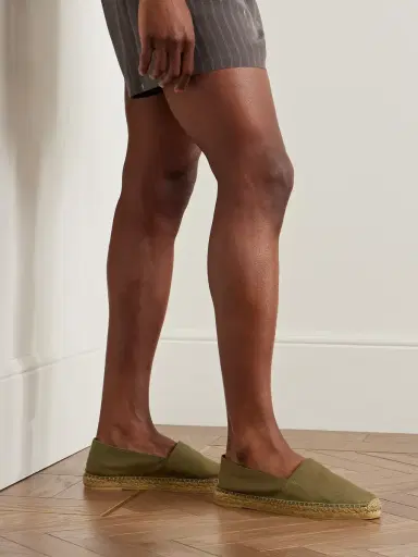 Saint Laurent Collapsible-Heel Logo-Embroidered Twill Espadrilles - Men | Thumbnail 2 Saint Laurent Collapsible-Heel Logo-Embroidered Twill Espadrilles - Men | Thumbnail 2