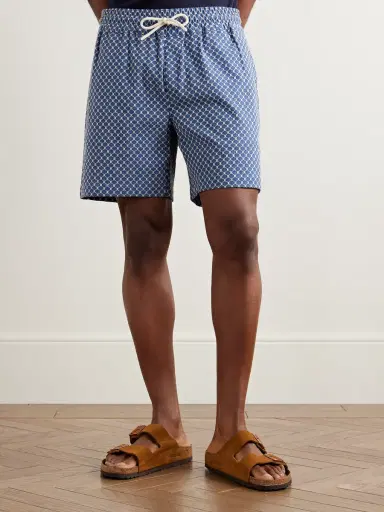 Portuguese Flannel Straight-Leg Organic Cotton-Blend Jacquard Drawstring Shorts - Men | Thumbnail 3 Portuguese Flannel Straight-Leg Organic Cotton-Blend Jacquard Drawstring Shorts - Men | Thumbnail 3