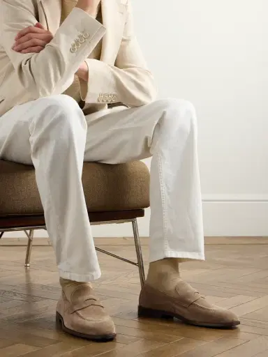 Brunello Cucinelli Flex Suede Penny Loafers - Men | Thumbnail 2 Brunello Cucinelli Flex Suede Penny Loafers - Men | Thumbnail 2
