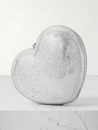 Judith Leiber Couture L'amour Petit Coeur Crystal-embellished Silver-tone Clutch | Thumbnail 3 Judith Leiber Couture L'amour Petit Coeur Crystal-embellished Silver-tone Clutch | Thumbnail 3