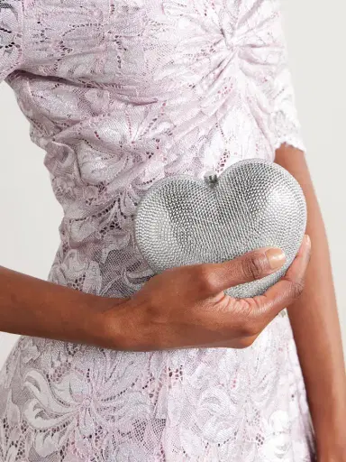 Judith Leiber Couture L'amour Petit Coeur Crystal-embellished Silver-tone Clutch | Thumbnail 6 Judith Leiber Couture L'amour Petit Coeur Crystal-embellished Silver-tone Clutch | Thumbnail 6