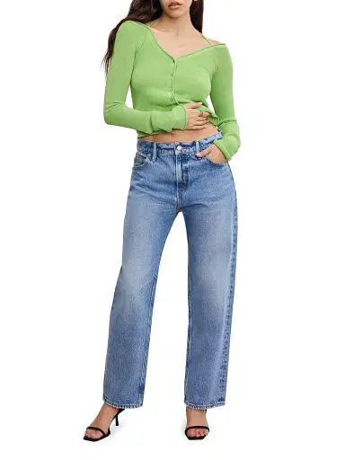 Good American Women's Good Standard Straight-Leg Jeans - Indigo | Thumbnail 2 Good American Women's Good Standard Straight-Leg Jeans - Indigo | Thumbnail 2