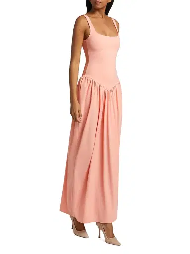 Mariandree Gaitan Women's Viana Pleated Maxi Dress - Coral - Size Large | Thumbnail 3 Mariandree Gaitan Women's Viana Pleated Maxi Dress - Coral - Size Large | Thumbnail 3