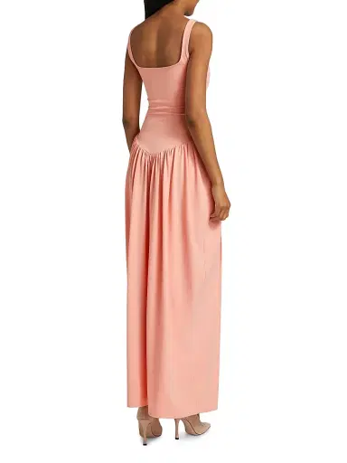 Mariandree Gaitan Women's Viana Pleated Maxi Dress - Coral - Size Large | Thumbnail 5 Mariandree Gaitan Women's Viana Pleated Maxi Dress - Coral - Size Large | Thumbnail 5