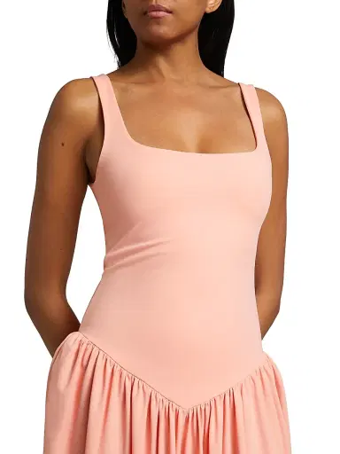 Mariandree Gaitan Women's Viana Pleated Maxi Dress - Coral - Size Large | Thumbnail 6 Mariandree Gaitan Women's Viana Pleated Maxi Dress - Coral - Size Large | Thumbnail 6
