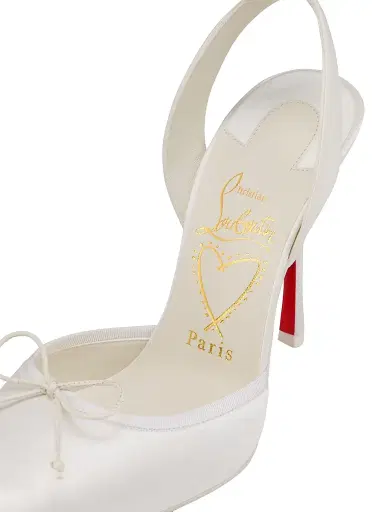 Christian Louboutin Women's Cassia Lace Up 100MM Satin Pumps - Ivory - Size 12 | Thumbnail 4 Christian Louboutin Women's Cassia Lace Up 100MM Satin Pumps - Ivory - Size 12 | Thumbnail 4