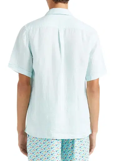 Vilebrequin Men's Mineral Dye Linen Shirt - Pacific | Thumbnail 5 Vilebrequin Men's Mineral Dye Linen Shirt - Pacific | Thumbnail 5