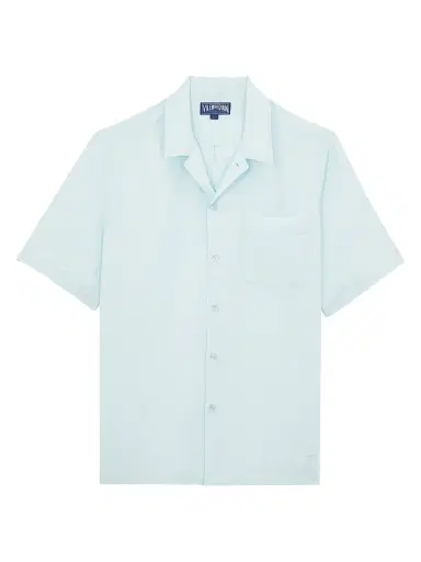 Vilebrequin Men's Mineral Dye Linen Shirt - Pacific | Thumbnail 1 Vilebrequin Men's Mineral Dye Linen Shirt - Pacific | Thumbnail 1