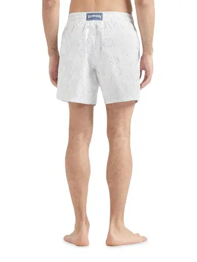 Vilebrequin Men's Metallic Jacquard Swim Shorts - Blanc | Thumbnail 4 Vilebrequin Men's Metallic Jacquard Swim Shorts - Blanc | Thumbnail 4