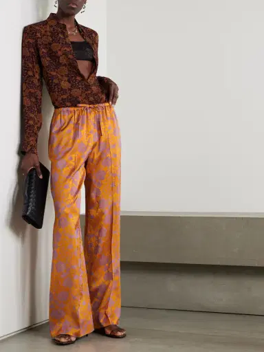 Dries Van Noten Satin-jacquard Wide-leg Pants | Thumbnail 2 Dries Van Noten Satin-jacquard Wide-leg Pants | Thumbnail 2