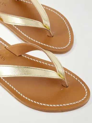K Jacques St Tropez Torino Metallic Leather Sandals | Thumbnail 4 K Jacques St Tropez Torino Metallic Leather Sandals | Thumbnail 4