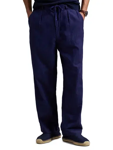 Polo Ralph Lauren Men's Relaxed-Fit Linen-Cotton Pants - Newport Navy | Thumbnail 3 Polo Ralph Lauren Men's Relaxed-Fit Linen-Cotton Pants - Newport Navy | Thumbnail 3