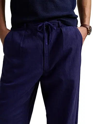 Polo Ralph Lauren Men's Relaxed-Fit Linen-Cotton Pants - Newport Navy | Thumbnail 5 Polo Ralph Lauren Men's Relaxed-Fit Linen-Cotton Pants - Newport Navy | Thumbnail 5