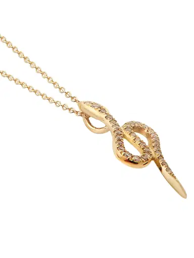 Ileana Makri Women's Queen Snake 18K Yellow Gold & 0.23 TCW Champagne Diamond Pendant Necklace - Yellow Gold | Thumbnail 1 Ileana Makri Women's Queen Snake 18K Yellow Gold & 0.23 TCW Champagne Diamond Pendant Necklace - Yellow Gold | Thumbnail 1