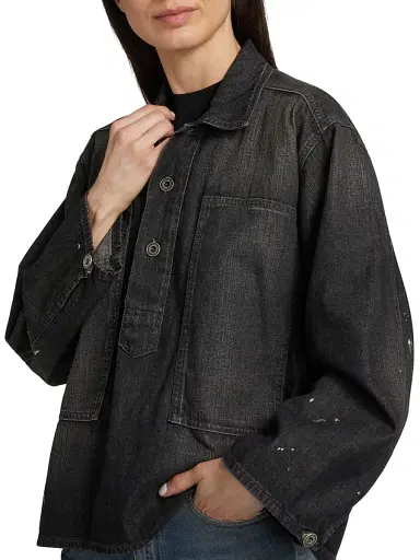 Maison Margiela Women's Oversized Denim Pull-Over Shirt - Black - Size 2 | Thumbnail 6 Maison Margiela Women's Oversized Denim Pull-Over Shirt - Black - Size 2 | Thumbnail 6