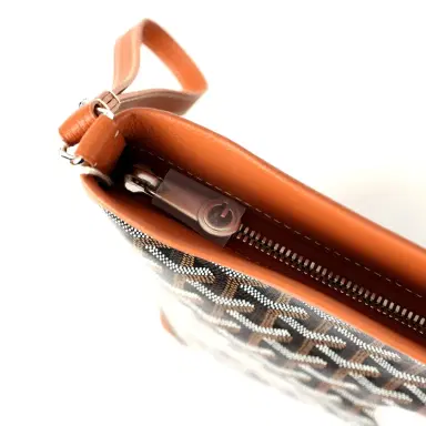 goyard Goyard Goyardine Canvas Black and Tan Conti Pouch Palladium Hardware | Thumbnail 7 goyard Goyard Goyardine Canvas Black and Tan Conti Pouch Palladium Hardware | Thumbnail 7