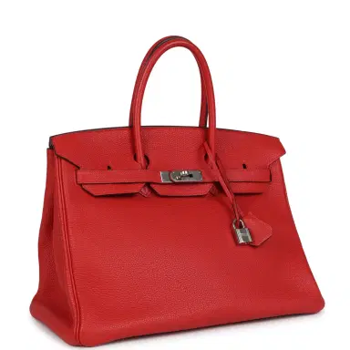 HERMÈS Pre-owned Hermes Birkin 35 Geranium Togo Palladium Hardware | Thumbnail 2 HERMÈS Pre-owned Hermes Birkin 35 Geranium Togo Palladium Hardware | Thumbnail 2
