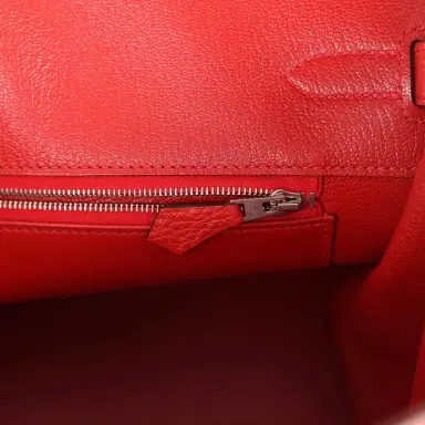HERMÈS Pre-owned Hermes Birkin 35 Geranium Togo Palladium Hardware | Thumbnail 9 HERMÈS Pre-owned Hermes Birkin 35 Geranium Togo Palladium Hardware | Thumbnail 9