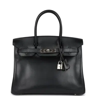 HERMÈS Vintage Hermes Birkin 30 Black Box Palladium Hardware | Thumbnail 1 HERMÈS Vintage Hermes Birkin 30 Black Box Palladium Hardware | Thumbnail 1