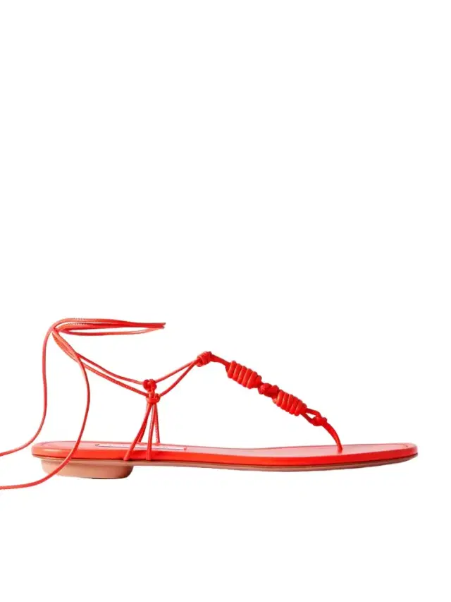 Aquazzura Oaxaca Knotted Leather Sandals