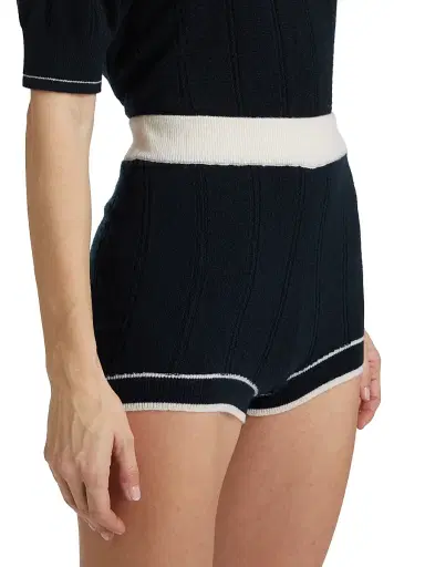 Guest in Residence Women's Racer Cashmere Knit Shorts - Midnight | Thumbnail 4 Guest in Residence Women's Racer Cashmere Knit Shorts - Midnight | Thumbnail 4