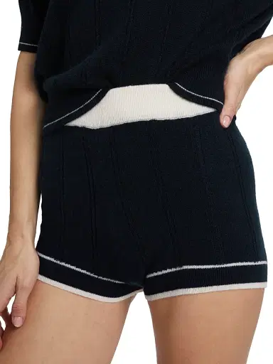 Guest in Residence Women's Racer Cashmere Knit Shorts - Midnight | Thumbnail 6 Guest in Residence Women's Racer Cashmere Knit Shorts - Midnight | Thumbnail 6