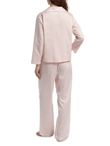 Natori Women's Essentials Embroidered Cotton Sateen Pajamas - Blush Pink | Thumbnail 5 Natori Women's Essentials Embroidered Cotton Sateen Pajamas - Blush Pink | Thumbnail 5