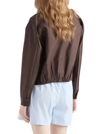 Prada Women's Kid Mohair Blouson Jacket - Brown | Thumbnail 3 Prada Women's Kid Mohair Blouson Jacket - Brown | Thumbnail 3