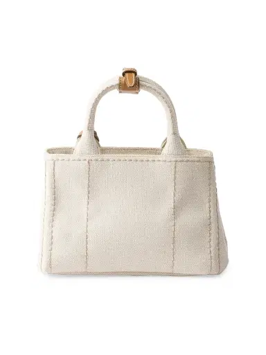 Prada Women's Linen Blend Mini Handbag - Beige Khaki | Thumbnail 3 Prada Women's Linen Blend Mini Handbag - Beige Khaki | Thumbnail 3