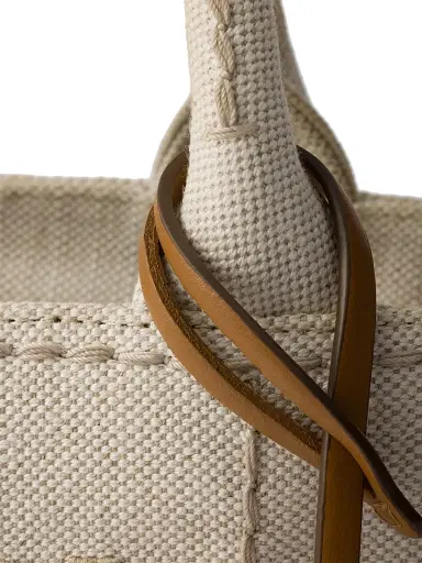 Prada Women's Linen Blend Mini Handbag - Beige Khaki | Thumbnail 5 Prada Women's Linen Blend Mini Handbag - Beige Khaki | Thumbnail 5