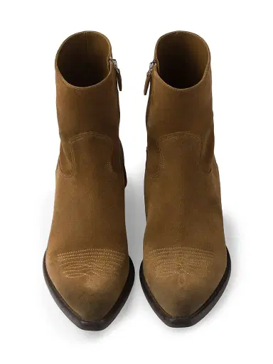 Prada Women's Suede Booties - Brown | Thumbnail 3 Prada Women's Suede Booties - Brown | Thumbnail 3