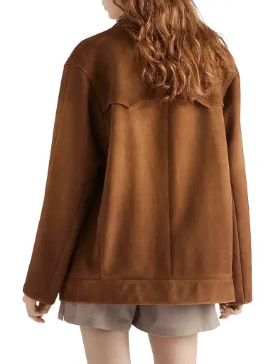 Prada Women's Suede Jacket - Brown | Thumbnail 3 Prada Women's Suede Jacket - Brown | Thumbnail 3