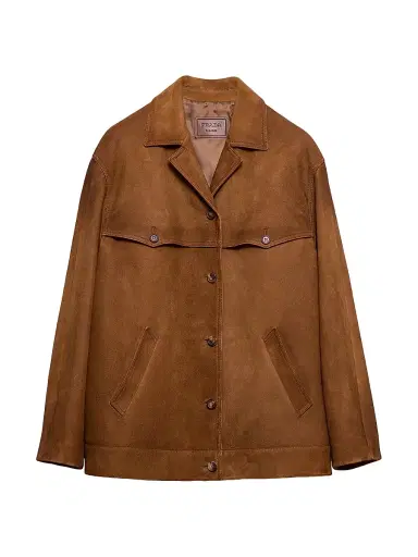 Prada Women's Suede Jacket - Brown | Thumbnail 1 Prada Women's Suede Jacket - Brown | Thumbnail 1