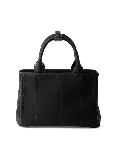 Prada Women's Jardiniere Cotton Canvas Top Handle Bag - Black | Thumbnail 3 Prada Women's Jardiniere Cotton Canvas Top Handle Bag - Black | Thumbnail 3