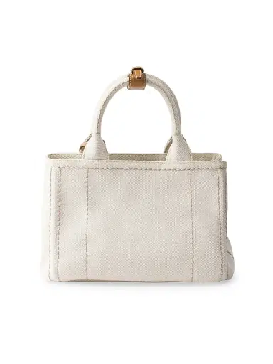 Prada Women's Linen Blend Top Handle Bag - Beige Khaki | Thumbnail 3 Prada Women's Linen Blend Top Handle Bag - Beige Khaki | Thumbnail 3