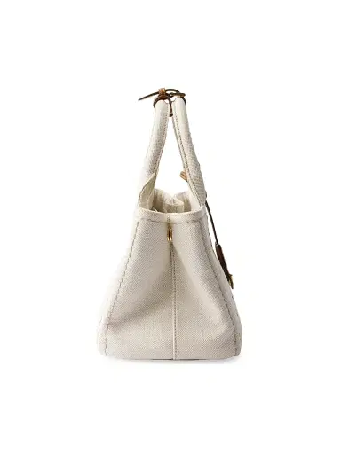 Prada Women's Linen Blend Top Handle Bag - Beige Khaki | Thumbnail 4 Prada Women's Linen Blend Top Handle Bag - Beige Khaki | Thumbnail 4