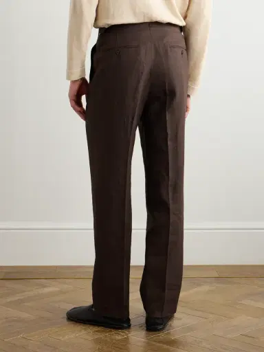 Stòffa Straight-Leg Pleated Linen Trousers - Men | Thumbnail 4 Stòffa Straight-Leg Pleated Linen Trousers - Men | Thumbnail 4