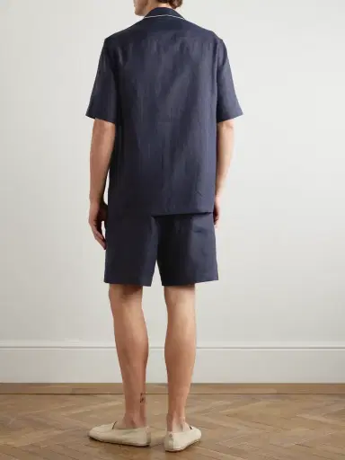 Zegna Camp-Collar Oasi Linen Pyjama Set - Men | Thumbnail 3 Zegna Camp-Collar Oasi Linen Pyjama Set - Men | Thumbnail 3
