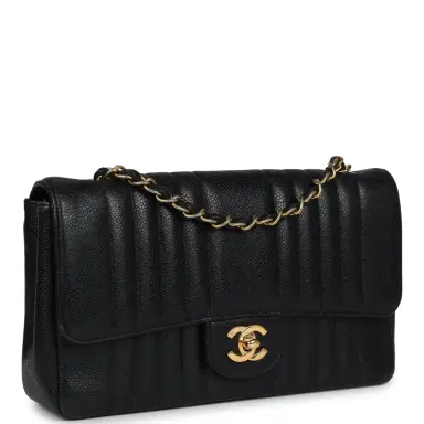 Chanel Vintage Chanel Medium Vertical Flap Bag Black Caviar Gold Hardware | Thumbnail 2 Chanel Vintage Chanel Medium Vertical Flap Bag Black Caviar Gold Hardware | Thumbnail 2