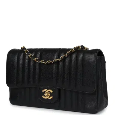 Chanel Vintage Chanel Medium Vertical Flap Bag Black Caviar Gold Hardware | Thumbnail 3 Chanel Vintage Chanel Medium Vertical Flap Bag Black Caviar Gold Hardware | Thumbnail 3