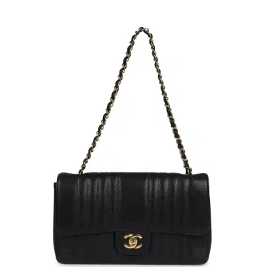 Chanel Vintage Chanel Medium Vertical Flap Bag Black Caviar Gold Hardware | Thumbnail 7 Chanel Vintage Chanel Medium Vertical Flap Bag Black Caviar Gold Hardware | Thumbnail 7