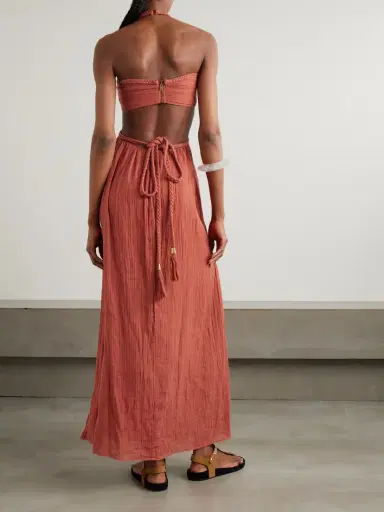 Isabel Marant Justine Embellished Cutout Cotton-gauze Halterneck Maxi Dress | Thumbnail 3 Isabel Marant Justine Embellished Cutout Cotton-gauze Halterneck Maxi Dress | Thumbnail 3