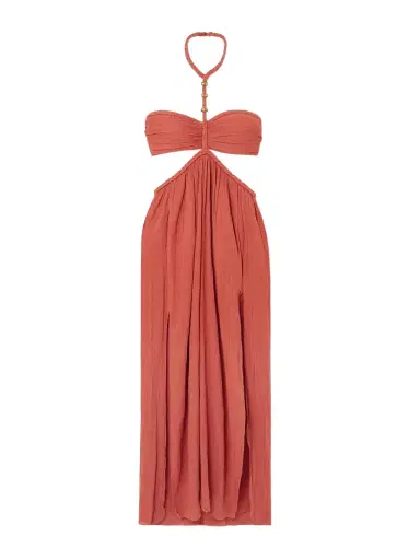 Isabel Marant Justine Embellished Cutout Cotton-gauze Halterneck Maxi Dress | Thumbnail 1 Isabel Marant Justine Embellished Cutout Cotton-gauze Halterneck Maxi Dress | Thumbnail 1
